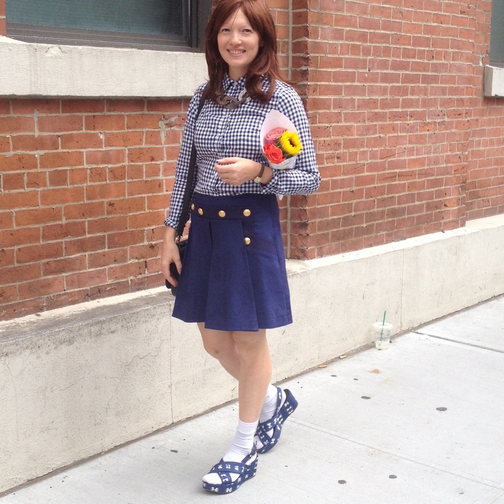 J. Crew navy tie dye wedges size 9. Barely worn!